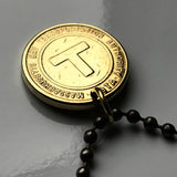 Boston MBTA Massachusetts Bay Transportation Authority token coin pendant necklace subway train bus transit transportation commuter rail initial T CharlieCard CharlieTicket Worcester Providence Lowell Cambridge Quincy Manchester Concord Harvard n001072