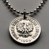 1969 Poland Polska 20 Groszy coin pendant white eagle Warsaw Krakow Poznan Polish Polak West Slavs Oświęcim Wawel Castle n002480