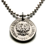 1969 Poland Polska 20 Groszy coin pendant white eagle Warsaw Krakow Poznan Polish Polak West Slavs Oświęcim Wawel Castle n002480