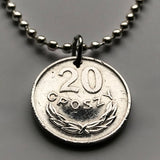 1969 Poland Polska 20 Groszy coin pendant white eagle Warsaw Krakow Poznan Polish Polak West Slavs Oświęcim Wawel Castle n002480