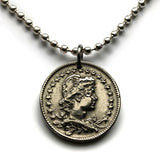 1931 Brazil 100 reis coin pendant Lady Liberty São Paulo Bahia Rio de Janeiro Espírito Santo Porto Alegre Baía de Guanabara Salvador n000812