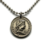 1931 Brazil 100 reis coin pendant Lady Liberty São Paulo Bahia Rio de Janeiro Espírito Santo Porto Alegre Baía de Guanabara Salvador n000812
