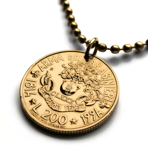 1994 Italien 200 Lire Münzanhänger Carabinieri Militärpolizei Gendarmerie Streitkräfte Polizia di Stato Rom Florenz Mailand Venedig Verona Bologna Pisa Toskana Lecce Turin Cagliari Perugia Torino Pisa Genua Matera Palermo Cagliari Triest Modena n001118