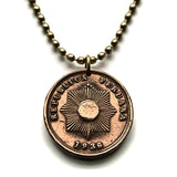 1936 Peru 2 Centavos coin pendant Peruvian sun Lima Ica Puno Cajamarca Pucallpa Piura Ayacucho Chincha Huánuco Tarapoto Callao Nazca n000781