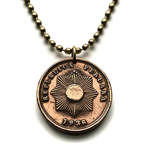 1936 Perú 2 Centavos moneda colgante sol peruano Lima Ica Puno Cajamarca Pucallpa Piura Ayacucho Chincha Huánuco Tarapoto Callao Nazca n000781