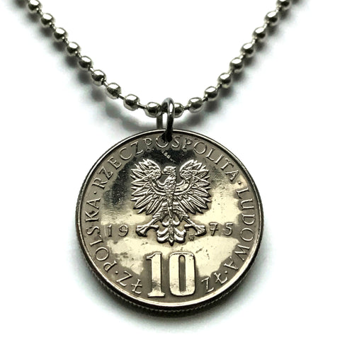 1978 Poland Polska 10 Zlotych coin pendant white Polish eagle Warsaw Łódź Polak Pole Slav Zakopane Oświęcim Kołobrzeg Kashubians Białystokn n001840