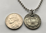 1894 Austria Österreich 20 Heller coin pendant Austrian eagle Austro Hungarian empire Habsburg Vienna Salzburg Graz Linz Innsbruck Villach Tyrol Styria Wels Sankt Pölten Carinthia Sölden n002610