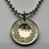 Switzerland Helvetia 1/2 Franc coin pendant Swiss cross Zurich Bern Geneva Basel Lausanne Winterthur Lucerne St. Gallen Lugano Biel Bienne Thun Bellinzona Köniz La Chaux-de-Fonds Fribourg Schaffhausen Vernier Chur Sion Uster Vaud Ticino n002557