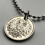 1894 Austria Osterreich 10 Heller coin pendant necklace jewelry Austrian eagle Habsburg Vienna Linz Österreicher Schönbrunn Palace Sankt Pölten Styria Mozart n000305