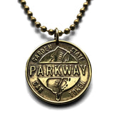 1952 New Jersey GSP Garden State Parkway Auto Token Münze Anhänger NJ Highway Authority Transit Transportation Bergen Ocean One Fare n000935