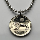 1980 Israel 1/2 Sheqel coin pendant necklace jewelry Jewish Lion of Judah Seal of Shema Jeroboam Judea Samaria Jerusalem Tel Aviv menorah Hebrew Haifa Rishon LeZion Petah Tikva Yiddish Bar Kochba Nazareth Palestine Star of David Jew Torah n001379