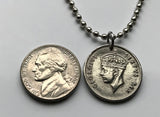 1954 East Africa 50 Cents coin pendant lion Kenya Tanzania Uganda UK British African Great Lakes Bantu Dodoma Victoria Lake n001093