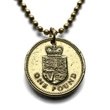 1988 Britisches Pfund Münzanhänger Britisches Königsschild Union Jack Löwen Harfe Edinburgh Cardiff Belfast Glasgow Manchester Schotten n002773