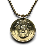 1991 Cyprus 10 Cents coin pendant Cypriot jewelry Foini Phini village clay vase singing birds pottery Nicosia Limassol Larnaca Varosha Famagusta Paphos Kyrenia Protaras Lemesos Pergamos Morfou n000904