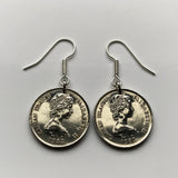 Cayman Islands 10 Cents coin earrings cute green sea turtle red ear slider black sea turtle Great Caiman Grand Cayman George Town coral sand beach ocean snorkeling British West Indies tortoise e000083