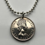 2007 Belize 25 Cents coin pendant British Honduras Belmopan Belizeans Central America Maya Stann Creek Dangriga West Indies necklace n003013