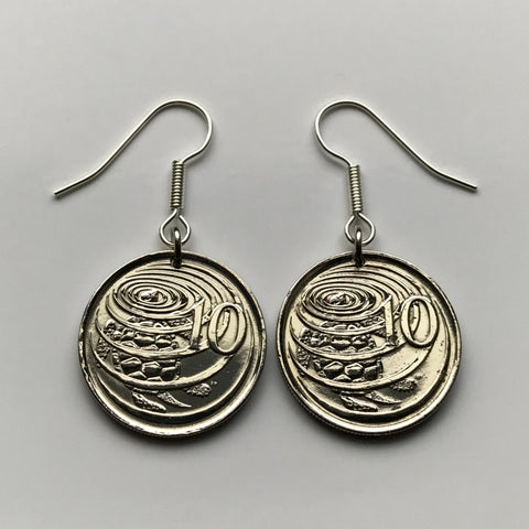 Cayman Islands 10 Cents coin earrings cute green sea turtle red ear slider black sea turtle Great Caiman Grand Cayman George Town coral sand beach ocean snorkeling British West Indies tortoise e000083