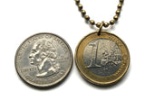 2014 Italy 1 Euro coin pendant necklace jewelry Vitruvian Man Leonardo da Vinci Vitruvius Canon of Proportions human body Rome Florence Venice Milan Torino Napoli Palermo Matera Amalfi Coast Pisa Siena Parma n000559
