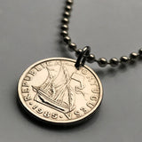 1981 Portugal 2-1/2 Escudos coin pendant Portuguese caravela ship Quinas Lisboa Porto Braga Sintra Faro Coimbra Funchal Aveiro Guimarães Ponta Delgada Faro Ourique Mirandese Lagos Fatima n000091
