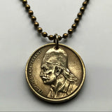 1978 Greece Hellas 2 Drachmai coin pendant Georgios Karaiskakis Skoulikaria Arta Sarakatsani Hellenic military firearm gun Ioannina n000447