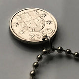 1981 Portugal 2-1/2 Escudos coin pendant Portuguese caravela ship Quinas Lisboa Porto Braga Sintra Faro Coimbra Funchal Aveiro Guimarães Ponta Delgada Faro Ourique Mirandese Lagos Fatima n000091