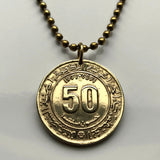 1971 Algeria 50 Centimes coin pendant Al-Jaza'ir Algiers Maghreb Atlas mountains Moors Arab Islamic Hijri Tamazgha North African n003102