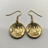 2002 Germany Deutschland 10 Euro Cent coin earrings jewelry Brandenburg Gate chariot horses Cold War Mitte Berlin Wall Pariser Platz Unter den Linden Ebertstraße Friedrichshain Kreuzberg Potsdamer Stadtschloss Lustgarten e000133