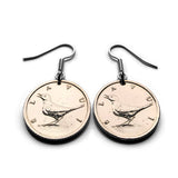 Croatia Hrvatska 1 Kuna coin earrings jewelry Croatian nightingale bird Zagreb cute small passerine songbird Marten Split Rijeka Osijek Pula Slavonski Brod Dubrovnik Istria Rovinj Porec Dalmatia e000132