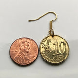 2002 Germany Deutschland 10 Euro Cent coin earrings jewelry Brandenburg Gate chariot horses Cold War Mitte Berlin Wall Pariser Platz Unter den Linden Ebertstraße Friedrichshain Kreuzberg Potsdamer Stadtschloss Lustgarten e000133