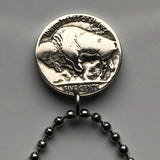 USA 5 Cent Buffalo Indian Head nickel coin pendant native American bison Chief Iron Tail New York Washington Nebraska n000563