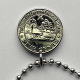 Liberia 5 Cents coin pendant necklace jewelry West African elephant safari Monrovia Gbarnga Buchanan Ganta Kakata Zwedru Harbel Montserrado Nimba Kpelle Bassa people Bong Lofa Harper Pleebo Foya Klao n000734