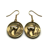 Peru 1/2 Sol coin earrings jewelry Peruvian llama alpaca vicuña Cuzco MachuPicchu Quechua Arequipa Trujillo Ollantaytambo Cajamarca Lambayeque Sacsayhuamán Caral Iquitos Nazca Huaraz Lima Inca e000055