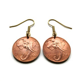 1950 Somalia 1 Centesimo coin earrings fashion jewelry African elephant Mogadishu horn of Africa safari jungle Puntland Gondershe Banaadir Hargeisa Bosaso Galkayo Alula Damo Dhambalin Eyl Hafun Barawa Zeil Bay e000028