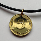 1950 Germany 5 Pfennig coin earrings oak Berlin Frankfurt Essen Karlsruhe flower garden plant Nuremberg Duisburg Bochum Bavaria e000229