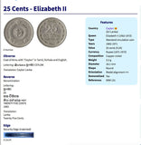 1963 Ceylon Sri Lanka 25 Cent coin earrings golden lion kastane sword Blue Lotus Sinha flag Sinhalese Colombo Kaduwela Maharagama Kesbewa Dehiwala Lavinia Moratuwa Negombo Kotte Kalmunai Kandy Galle Buddhism Sigiriya Lion Rock fortress e000671