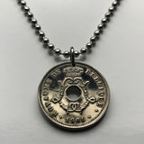 1901 Belgium Belgique Belgie 10 Centimes coin pendant necklace Belgian jewelry initial L Brussels Antwerp Bruges Ghent Antwerpen Liège Charleroi Namur Mons Flanders Flemish Limbourg Mechelen Leuven Ostend Ardennes n003240