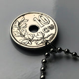 1901 Belgium Belgique Belgie 10 Centimes coin pendant necklace Belgian jewelry initial L Brussels Antwerp Bruges Ghent Antwerpen Liège Charleroi Namur Mons Flanders Flemish Limbourg Mechelen Leuven Ostend Ardennes n003240