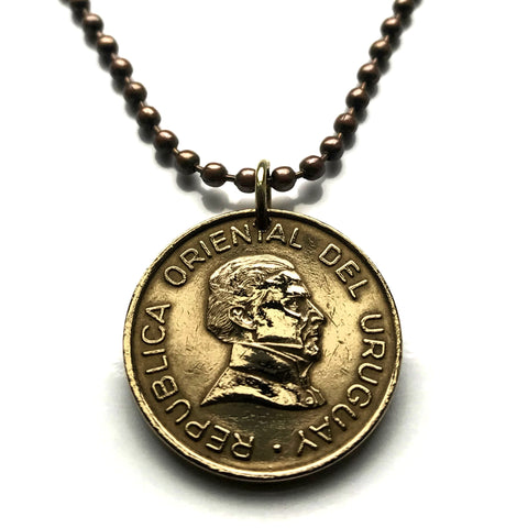 1994 Uruguay 2 Pesos coin pendant general Jose Gervasio Artigas Montevideo Salto Ciudad de la Costa Paysandú Las Piedras Rivera Maldonado Tacuarembó Melo Mercedes Rocha Punta del Este Charrúa Minas San José de Mayo n003309