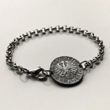1966 Austria Osterreich 5 Groschen coin rolo link bracelet jewelry Austrian eagle Vienna Wien Salzburg Innsbruck Graz Linz Tyrol Villach Carinthia Sankt Polten Wels Solden Ischgl Gmunden Vorarlberg Hallstatt Styria Edelweiss Alpine Alps b000067
