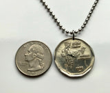 1979 India 10 Paise moneda colgante Sarnath León Capital Ashoka Pilar Bombay Dharma Pune Bangalore Varanasi Ganges Punjabi Hindi Hindú n002262
