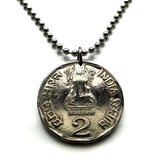 1979 India 10 Paise moneda colgante Sarnath León Capital Ashoka Pilar Bombay Dharma Pune Bangalore Varanasi Ganges Punjabi Hindi Hindú n002262