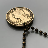 1953 Madagascar 20 Francs coin pendant Zebu bull horns Malagasy map Antananarivo Toamasina Antsirabe Mahajanga Fianarantsoa Toliara Antsiranana African Sihanaka Merina Betsileo Indian Ocean n000911