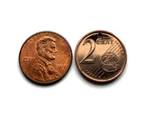 2004 France 2 Euro Cent French coin pendant necklace jewelry Marianne Paris Lyon Marseille Lille Toulouse Bordeaux Nantes Strasbourg Montpellier Rennes Reims Avignon Le Havre Saint-Étienne Metz Dijon n000491