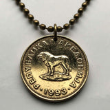 1993 North Macedonia 1 Denar coin pendant Sarplaninac Macedonian Shepherd Dog sheep dog Šar Mountains Skopje Bitola Kumanovo Prilep n000888