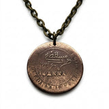 1899! Muscat & Oman 1/4 Anna coin pendant Seeb Salalah Bawshar Sohar Suwayq Ibri Saham Barka Rustaq UAE Nizwa Jebel Akhdar Dhofar n003312