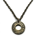 1955 Nepal 4 Paisa coin pendant Bullet Paisa Gurkha soldiers World War 2 rifle bullet casings Khukuri Kathmandu Himalayas Shah Dynasty Kingdom of Gorkha Khas Kura Devanagari alphabet Nagari Tibet Brahmi Khas Mount Everest Gorkhas Imperial Japanese n002093