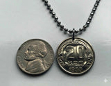 1938 Soviet Union CCCP USSR communist Russia 20 Kopecks coin pendant Moscow Saint Petersburg Karl Marx Lenin Stalin hammer & sickle n001018