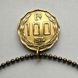 1974 Chile 100 Escudos coin pendant cóndor Andino Chileno Santiago Araucanía Iquique Rancagua La Pintana Rancagua Coquimbo Temuco n000557