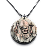 Vatican City Italy coin pendant Pope Saint John Paul II pontificate bishop Saint Peter's Basilica Roma Holy See Roman Catholic church Jesus Christ crucifix papacy Apostolic Palace episcopal diocese Capitoline Hill Sistine Chapel Lateran Palace n003809