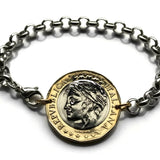 1997 Italy 1000 Lire coin bracelet lady Turrita mural crown Rome Florence Venice Milan Torino Palermo Napoli Genoa Verona Perugia Siena Padua Bologna Modena Tuscany Cagliari Pisa Bergamo Matera Bari Lecce San Gimignano Trieste Ferrara Sorrento b000080